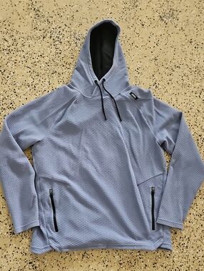 Light Blue Hooded men's Pullover Jacket
